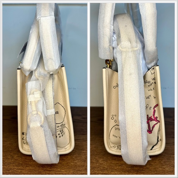 New Coach X Jean Michel Basquiat Rogue 25 Ivory with Charm, Card Case & Wristlet - Picture 4 of 12